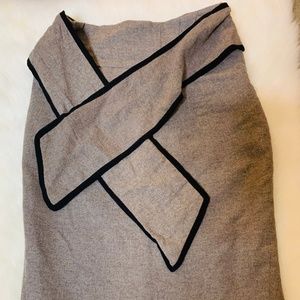 Zara 50% Wool Tie Waist Pencil Skirt